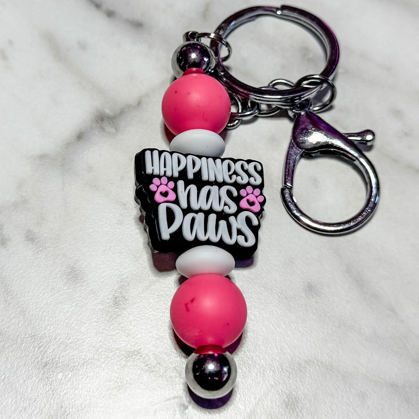 Happiness Has Paws keychain