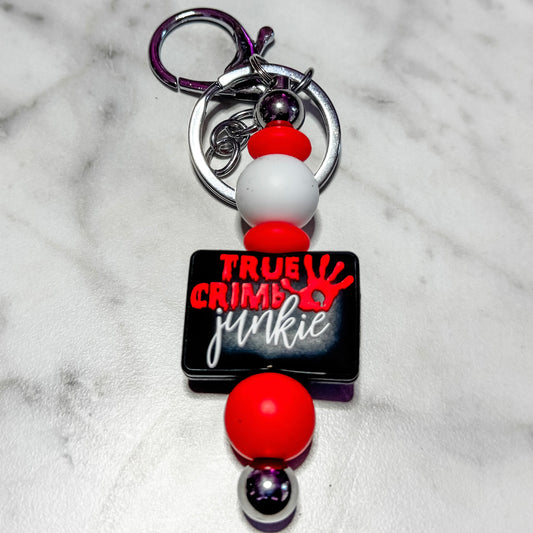 True Crime Junkie keychain